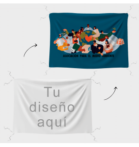 Bandera 145x100 cm con tiras personalizada