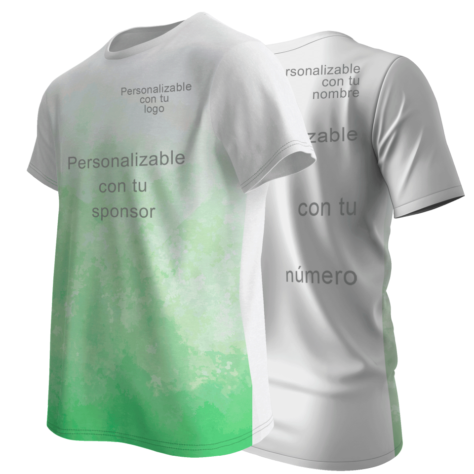 Camiseta multideporte sublimada degradado personalizable en 4 zonas