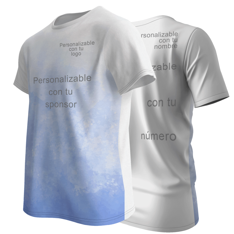 Camiseta multideporte sublimada degradado personalizable en 4 zonas