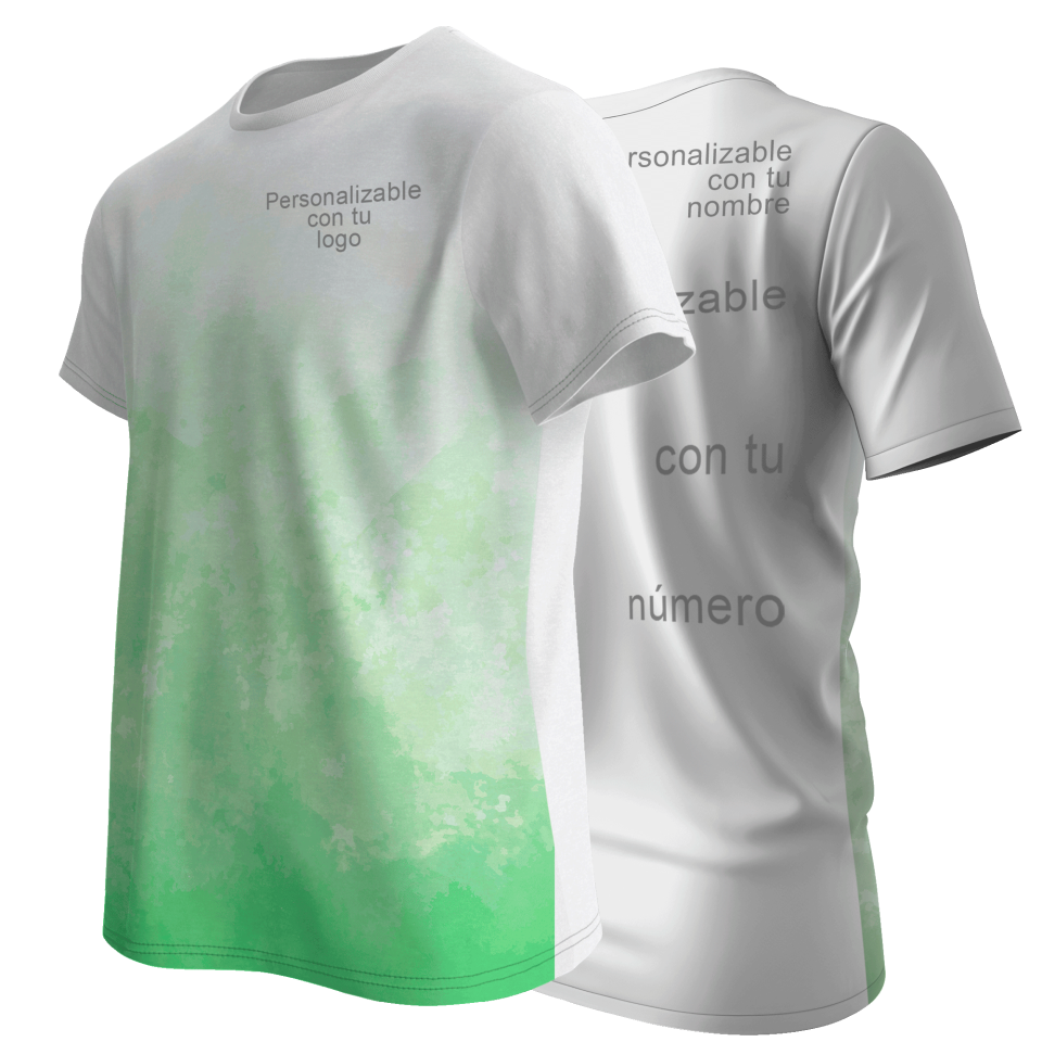Camiseta multideporte sublimada degradado personalizable en 3 zonas