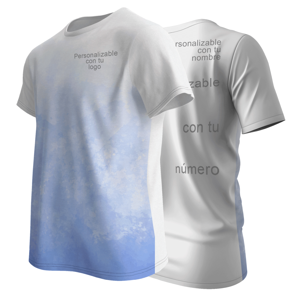 Camiseta multideporte sublimada degradado personalizable en 3 zonas