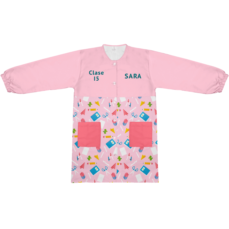 Bata con Canesú Rosa personalizada