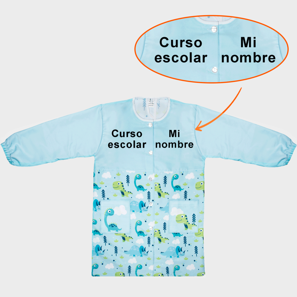 Bata con Canesú Dinosaurios personalizada