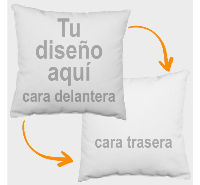 Cojín cuadrado 30x30cm personalizado por delante