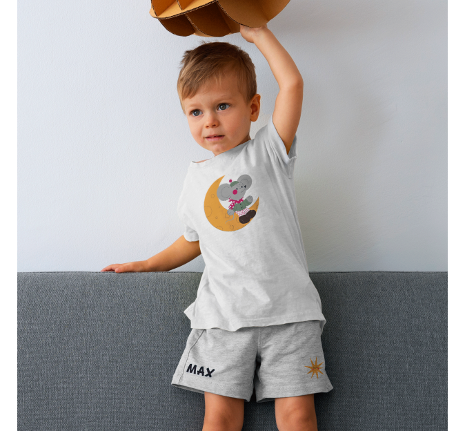 Conjunto pijama camiseta manga corta infantil personalizado