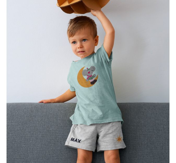 Conjunto pijama camiseta manga corta infantil personalizado