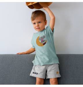 Conjunto pijama camiseta manga corta infantil personalizado