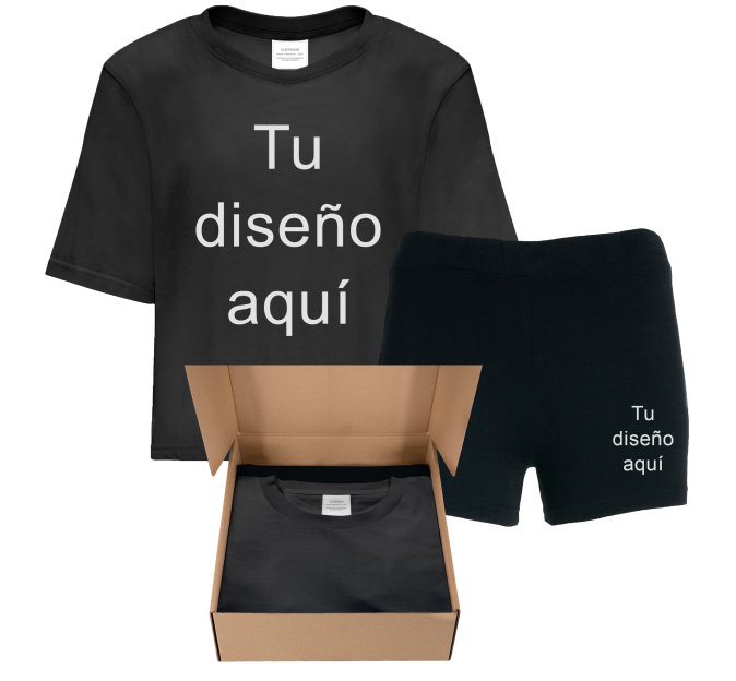 Conjunto pijama camiseta manga corta de mujer personalizado