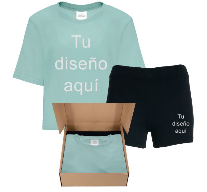 Conjunto pijama camiseta manga corta de mujer personalizado