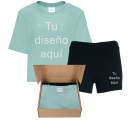 Conjunto pijama camiseta manga corta de mujer personalizado