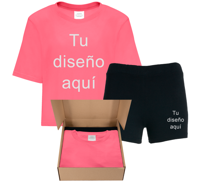 Conjunto pijama camiseta manga corta de mujer personalizado