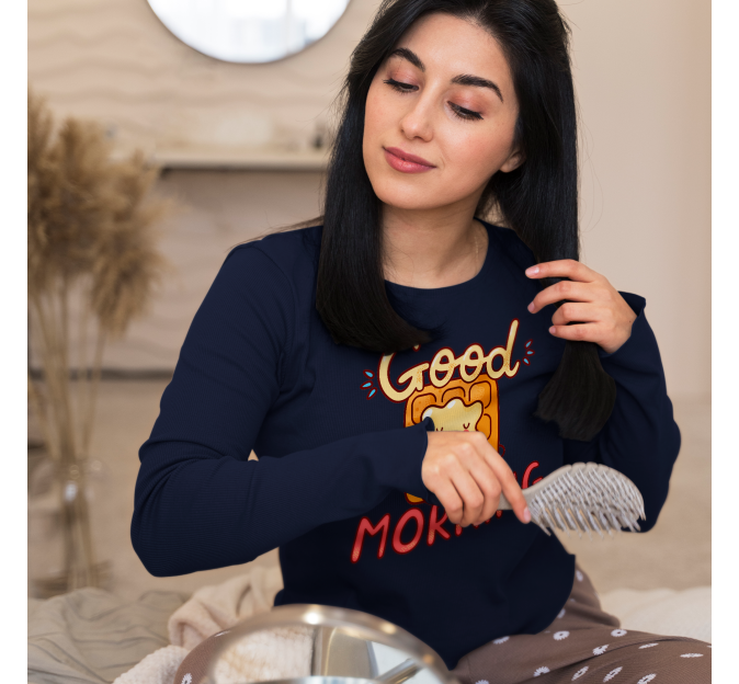 Camiseta de pijama manga larga de mujer personalizada