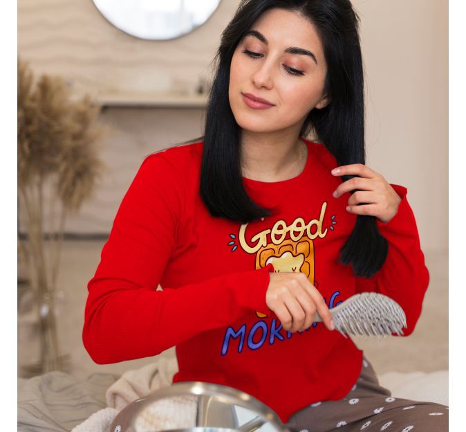 Camiseta de pijama manga larga de mujer personalizada