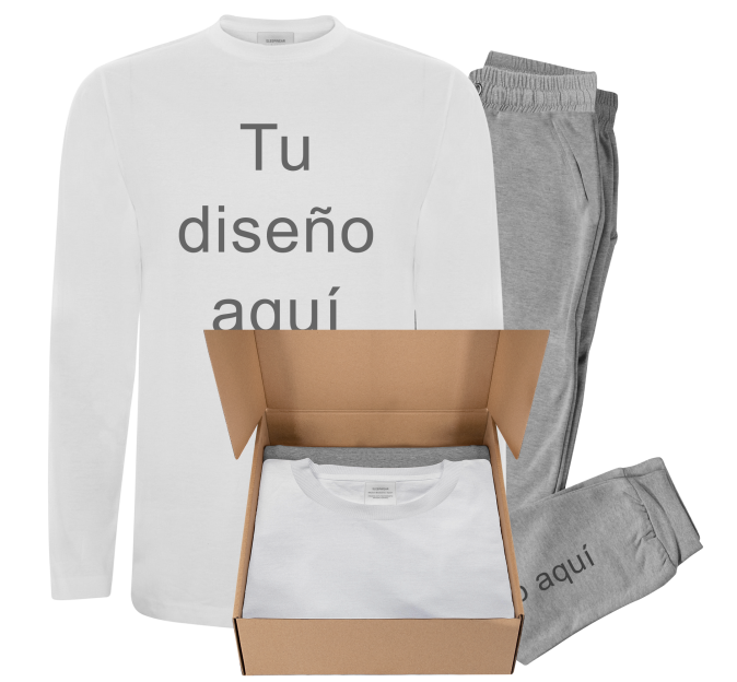 Conjunto pijama camiseta manga larga personalizado