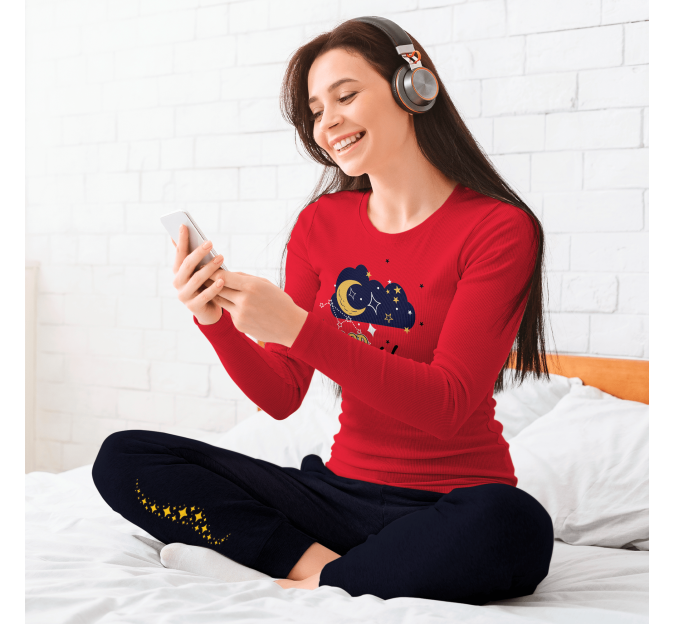 Conjunto pijama manga larga de mujer personalizado