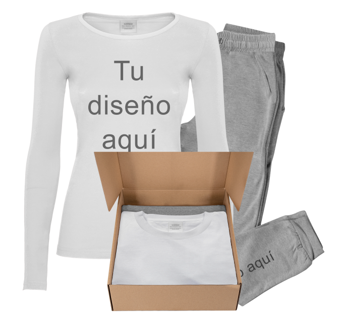 Conjunto pijama manga larga de mujer personalizado