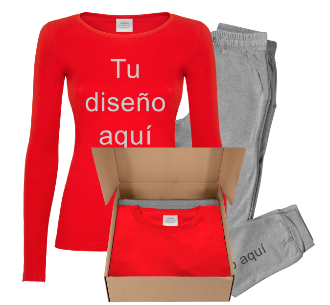 Conjunto pijama manga larga de mujer personalizado