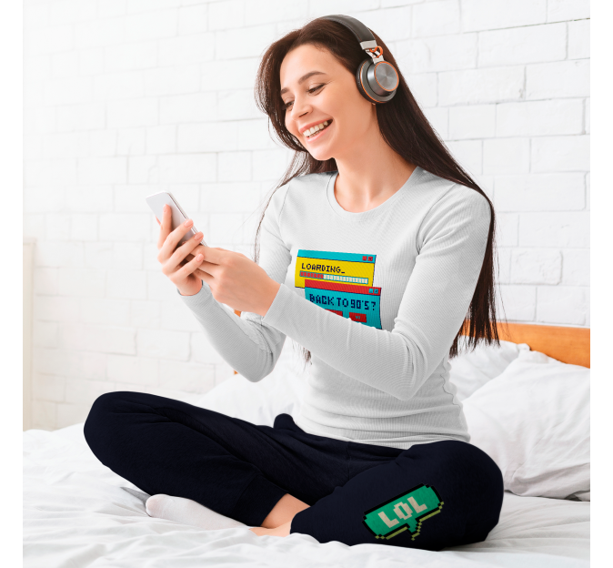 Conjunto pijama manga larga de mujer personalizado