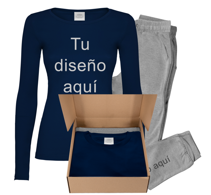 Conjunto pijama manga larga de mujer personalizado