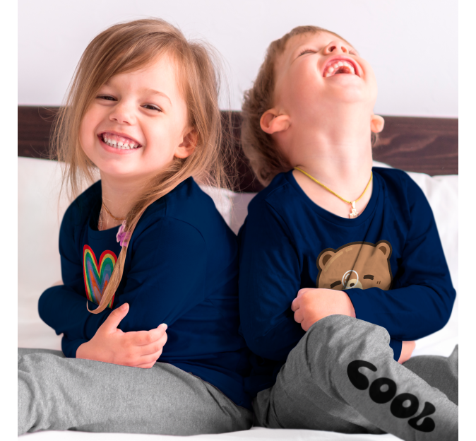 Conjunto pijama manga larga infantil personalizado