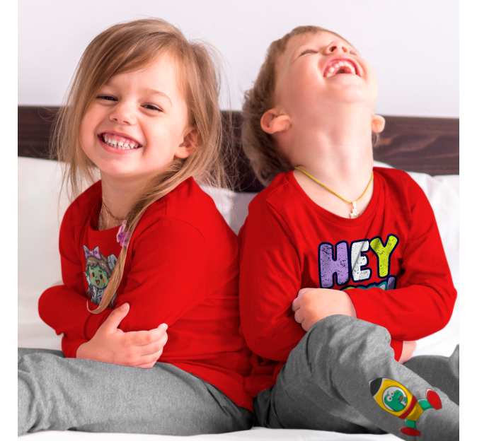 Conjunto pijama manga larga infantil personalizado