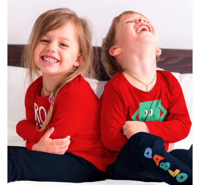 Conjunto pijama manga larga infantil personalizado