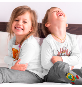 Conjunto pijama manga larga infantil personalizado