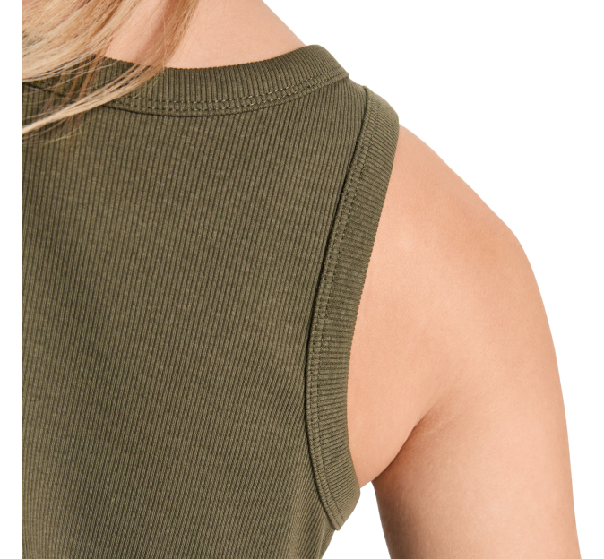 Camiseta sin mangas en punto canalé de mujer personalizada