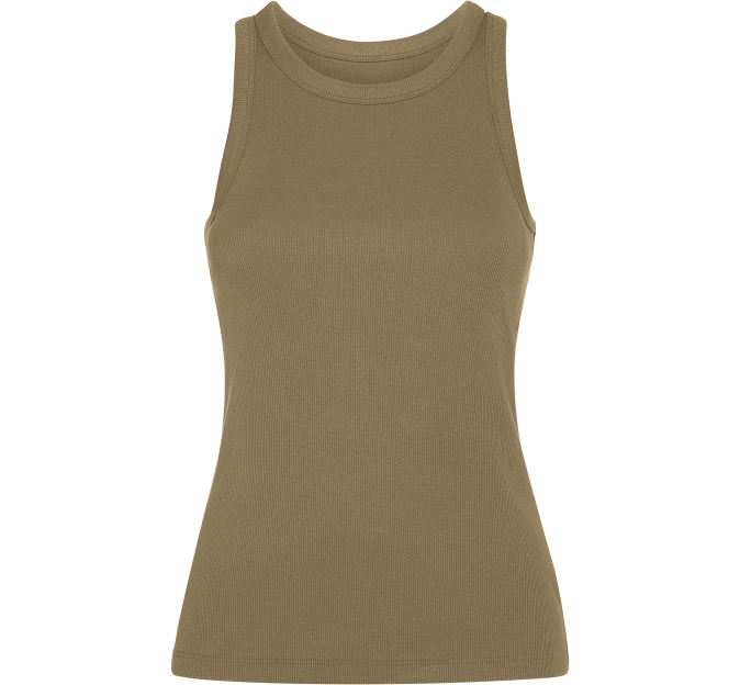 Camiseta sin mangas en punto canalé de mujer personalizada