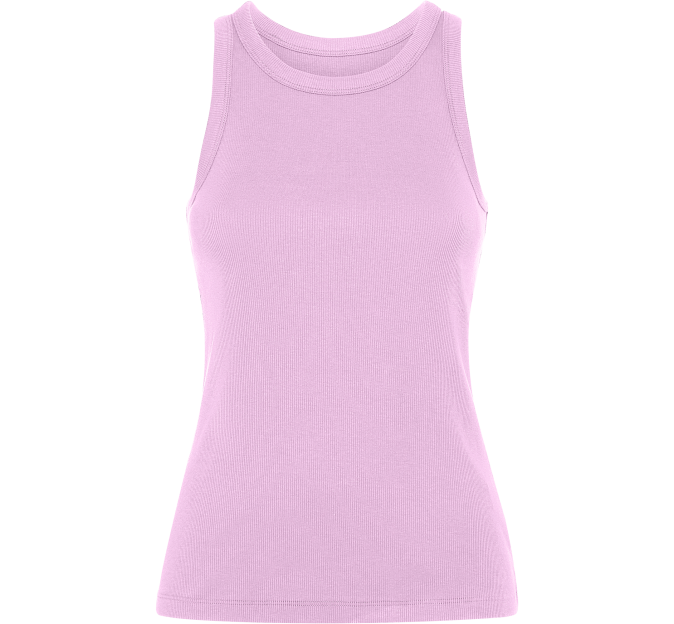 Camiseta sin mangas en punto canalé de mujer personalizada