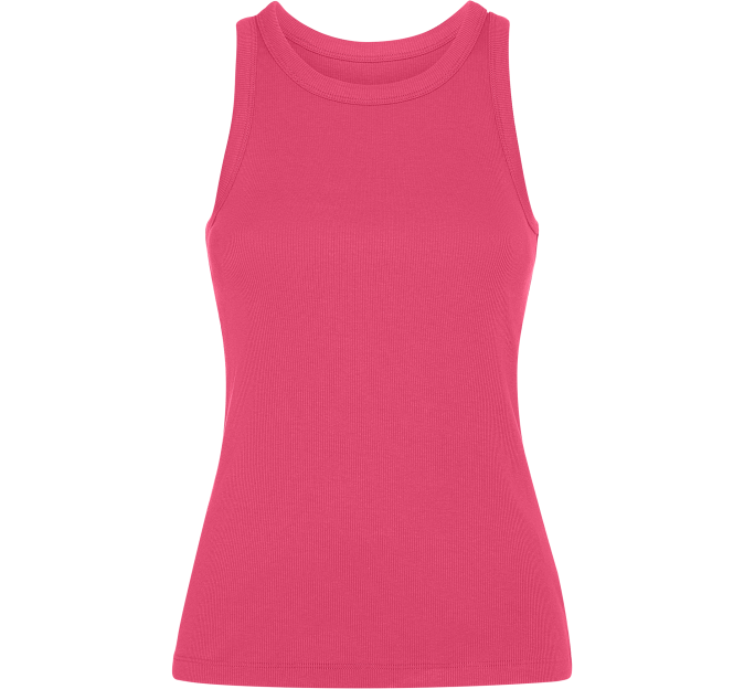 Camiseta sin mangas en punto canalé de mujer personalizada