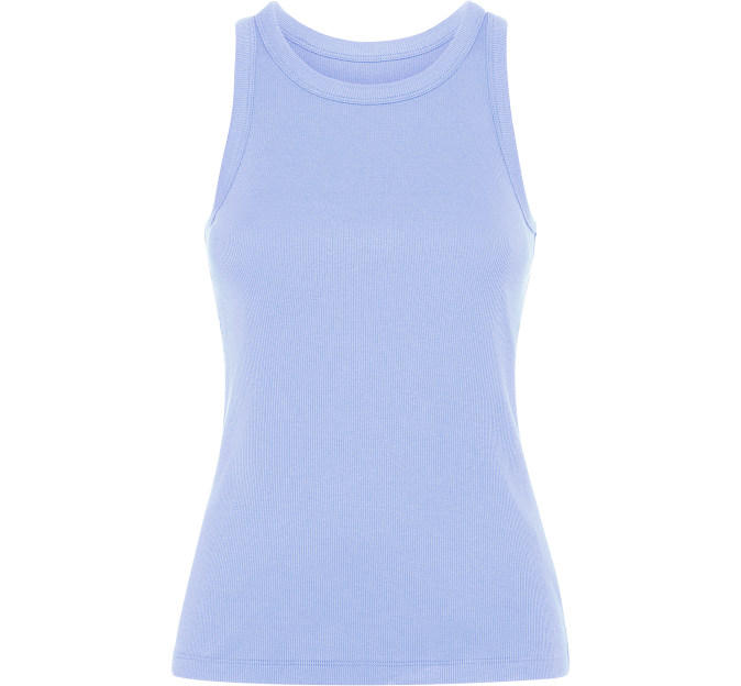 Camiseta sin mangas en punto canalé de mujer personalizada