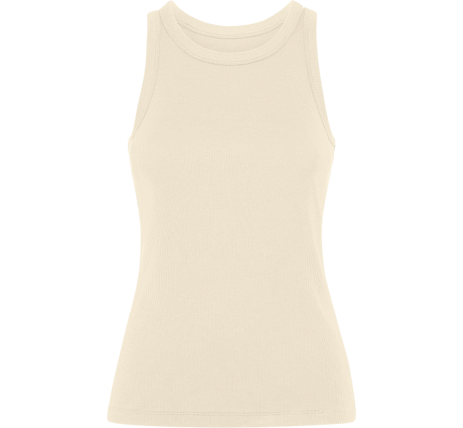 Camiseta sin mangas en punto canalé de mujer personalizada