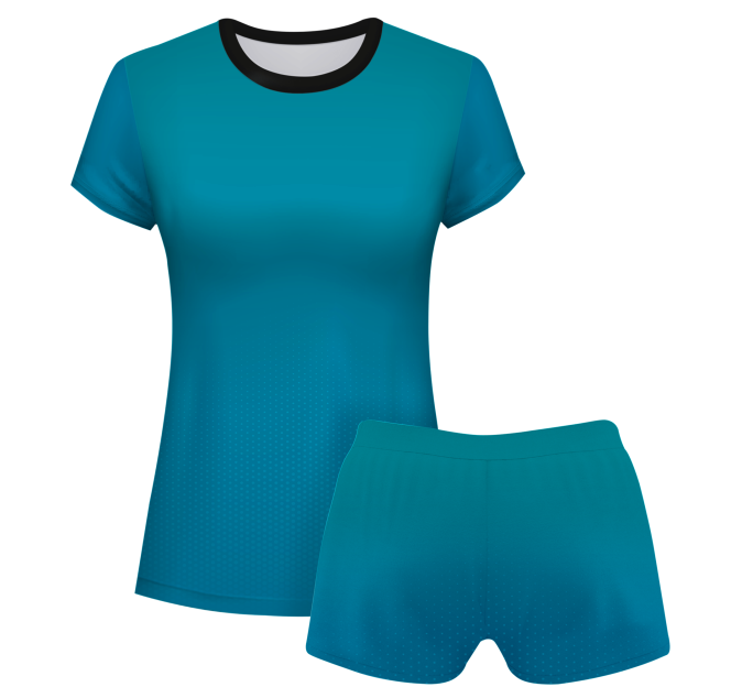 Conjunto voley mujer manga corta sublimado modelo degradado
