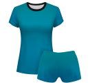 Conjunto voley mujer manga corta sublimado modelo degradado