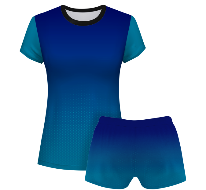 Conjunto voley mujer manga corta sublimado modelo degradado