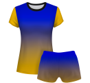 Conjunto voley mujer manga corta sublimado modelo degradado
