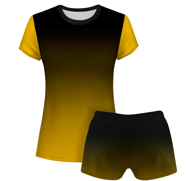 Conjunto voley mujer manga corta sublimado modelo degradado