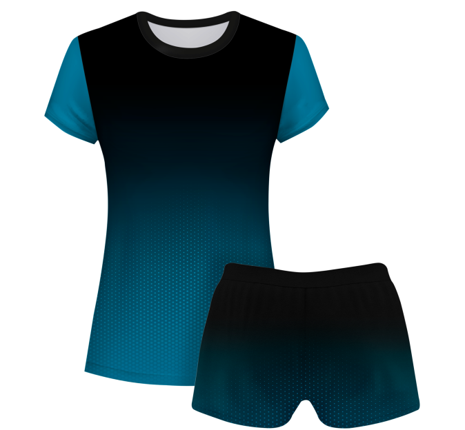 Conjunto voley mujer manga corta sublimado modelo degradado