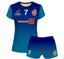 Conjunto voley mujer manga corta sublimado modelo degradado