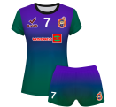 Conjunto voley mujer manga corta sublimado modelo degradado