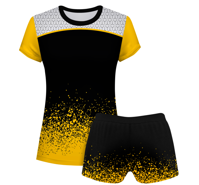 Conjunto voley mujer manga corta sublimado modelo corte