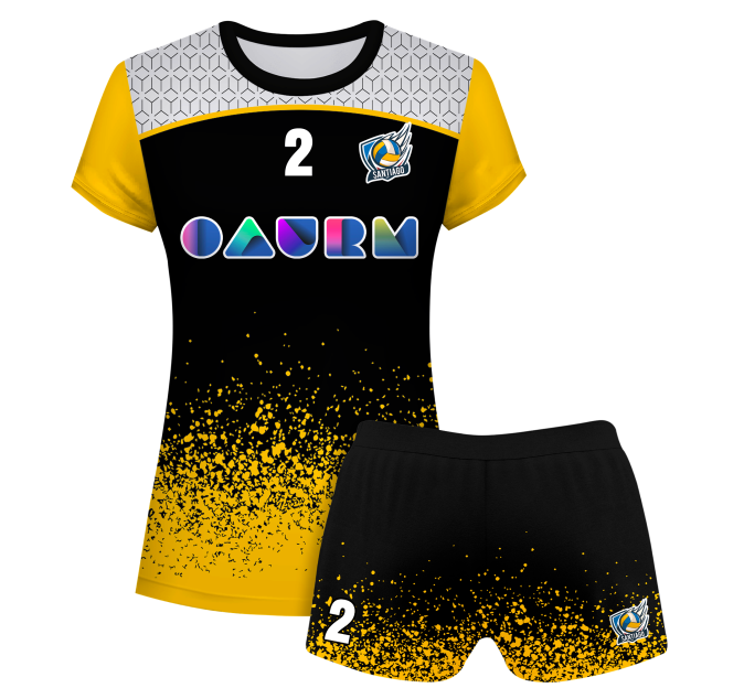 Conjunto voley mujer manga corta sublimado modelo corte