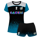 Conjunto voley mujer manga corta sublimado modelo corte