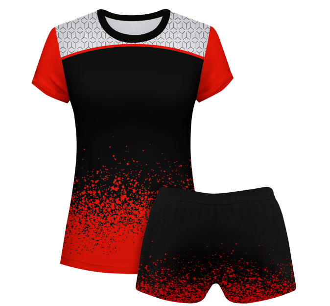 Conjunto voley mujer manga corta sublimado modelo corte