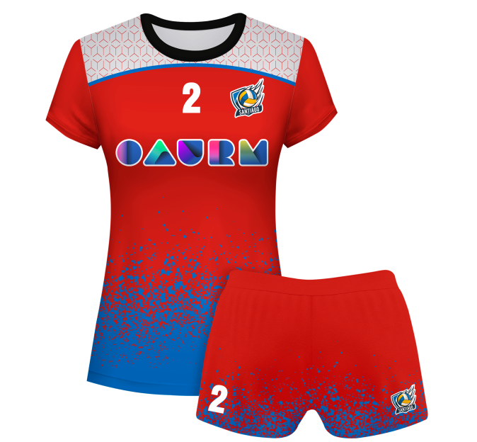 Conjunto voley mujer manga corta sublimado modelo corte
