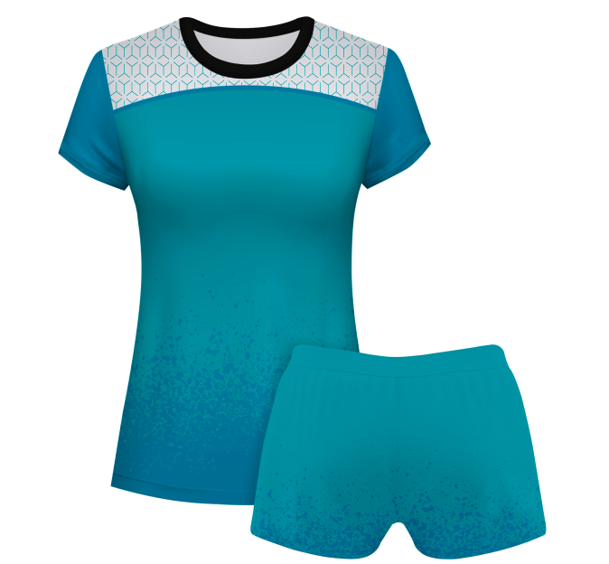 Conjunto voley mujer manga corta sublimado modelo corte