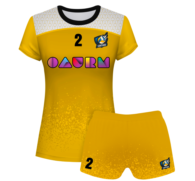 Conjunto voley mujer manga corta sublimado modelo corte