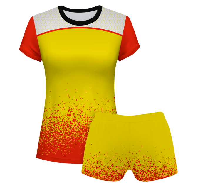 Conjunto voley mujer manga corta sublimado modelo corte