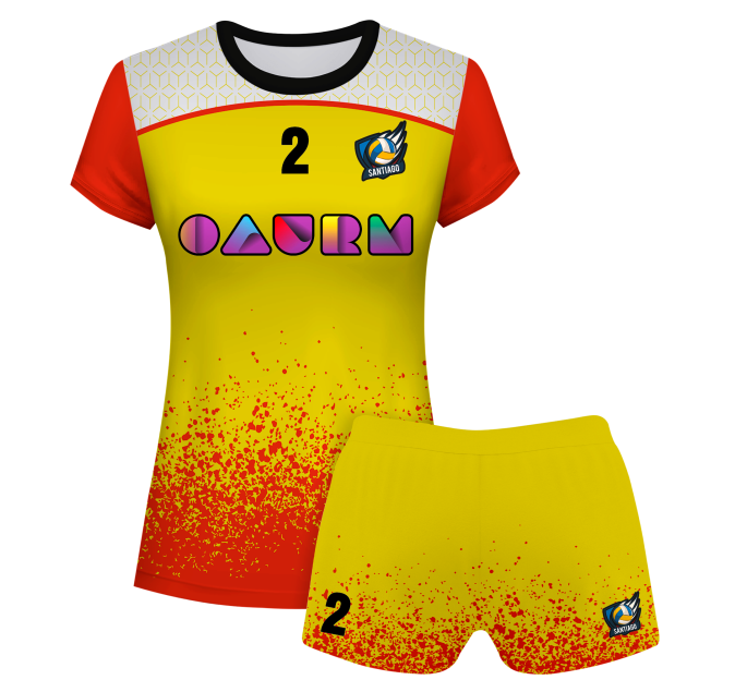 Conjunto voley mujer manga corta sublimado modelo corte